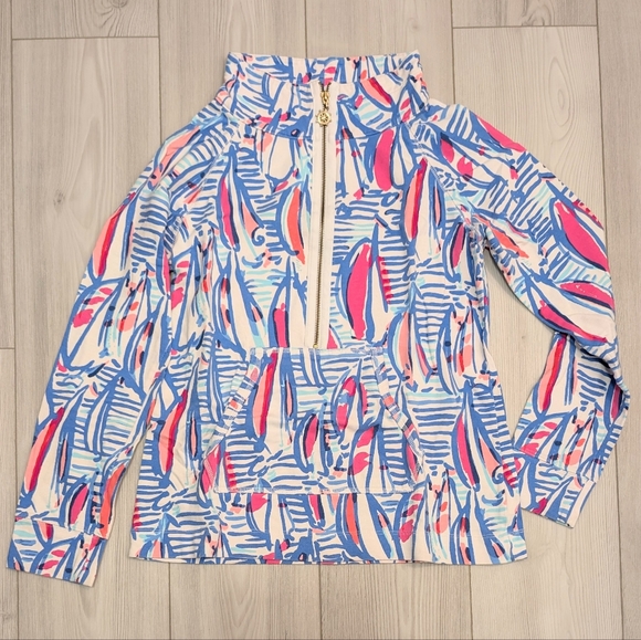 Lilly Pulitzer Sweaters - Lilly Pulitzer Skipper Popover Red Right Return Size Medium 🛞⛵🌊